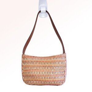 Fossil Multicolor Straw Mini Shoulder Bag Palm Tree Lining